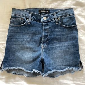 Express Denim shorts midi vintage high rise